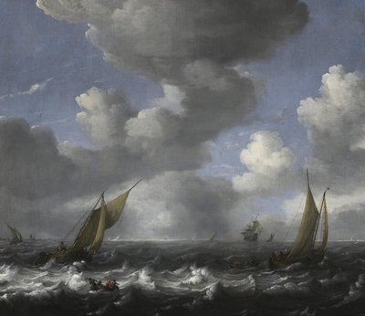 Meereslandschaft und Fischerboote von Ludolf Bakhuizen