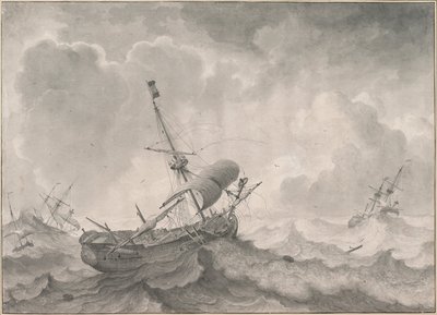 Schiffe auf stürmischer See von Ludolf Bakhuizen