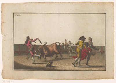 Stier wird mit Banderillas herausgefordert (Coleccion de las principales suertes de una corrida de toros) von Luis Fernandez Noseret