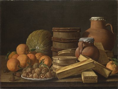 Stillleben mit Orangen und Walnüssen, 1772 von Luis Egidio Melendez