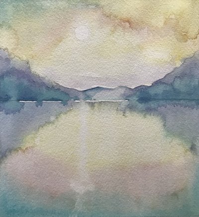 Pastellfarbener Bergsee von Luisa Millicent