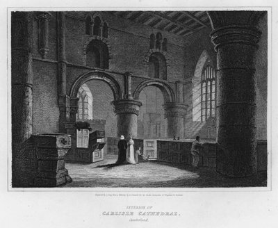 Innenraum der Kathedrale von Carlisle, Cumberland (Gravur) von Luke (after) Clennell