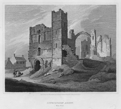 Lindisfarn Abbey, Westfront (Gravur) von Luke (after) Clennell
