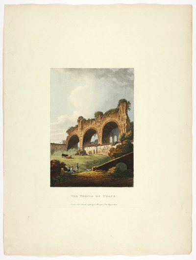 Der Tempel des Friedens, Platte neun aus den Ruinen von Rom von M. Dubourg