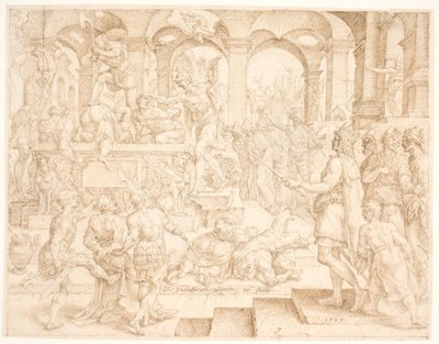 Josias befiehlt, dass alle Priester der Höhen getötet werden sollen von Maarten van Heemskerck