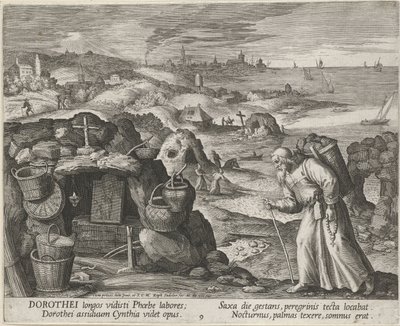 Der heilige Dorotheus von Gaza als Einsiedler, 1600 von Maerten Vos de