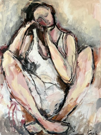 Nachdenkliche sitzende Frau von Magdalena  Krzak