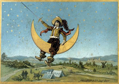 Illustration von Cyrano de Bergerac in seinem Roman 