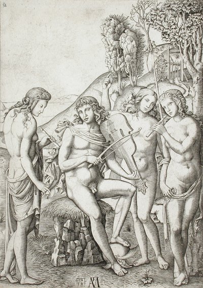 Apollo lehrt den Grazien Musik von Marcantonio Raimondi