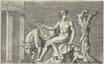 Apollo bewacht die Herde von Admetus von Marcantonio Raimondi