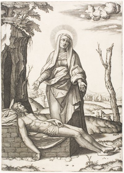 Die Pietà von Marcantonio Raimondi