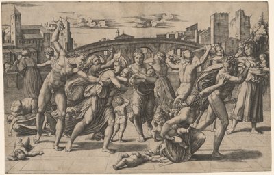 Der Kindermord in Bethlehem von Marcantonio Raimondi after Raphael