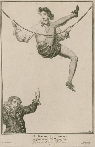Bartholomew-Messe, London: Die berühmte niederländische Frau, 1687 von Marcellus the Elder Laroon