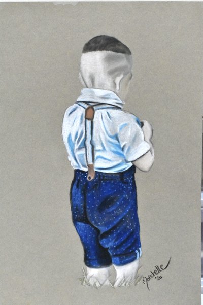 Junge mit Hosenträgern von Marchelle de Kock