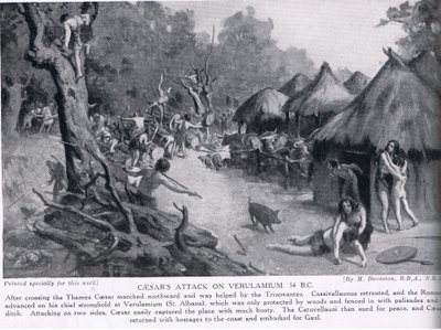 Cäsars Angriff auf Verulamium, Illustration aus 