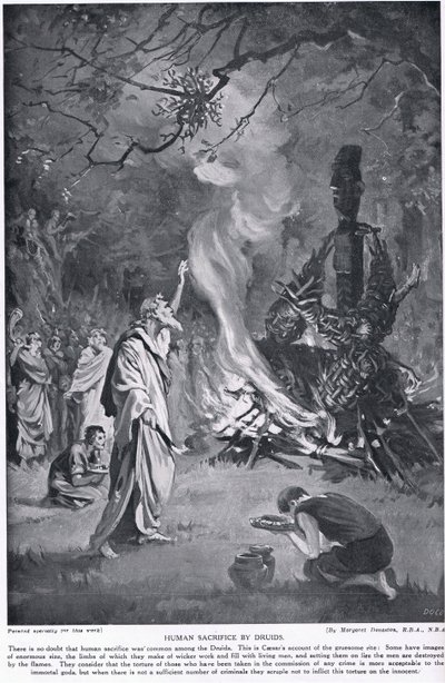 Menschenopfer durch Druiden, Illustration aus 