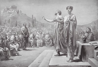 Perikles bittet für Aspasia von Margaret (after) Dovaston