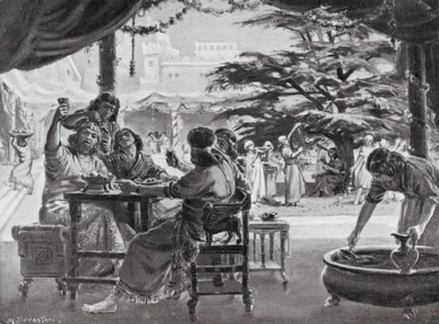 Freude in Babylon über den Wiederaufbau der Stadt durch Esarhaddon von Margaret (after) Dovaston