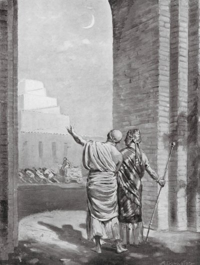 Ur-Engur inspiziert den Tempel des Mondgottes im Bau von Margaret (after) Dovaston