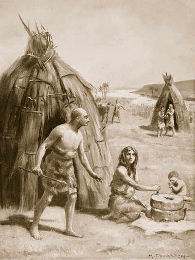 Eine primitive sumerische Siedlung, Illustration aus 