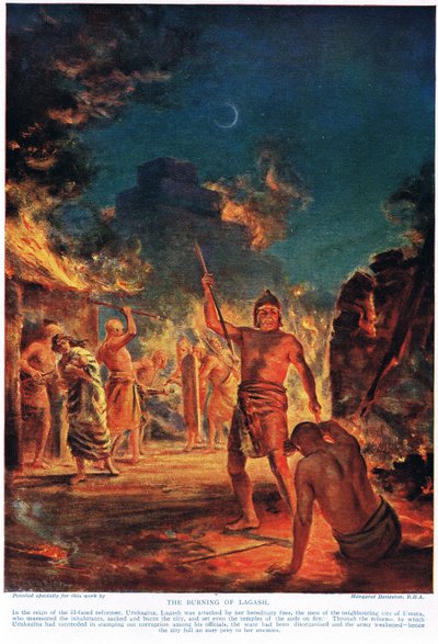 Die Verbrennung von Lagash, Illustration aus 