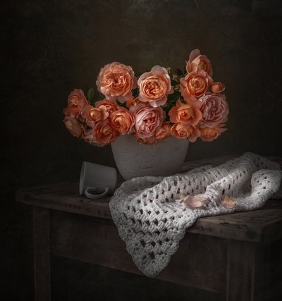Stimmungsvolles Pfirsich-Rosen-Bouquet von Margareth Perfoncio