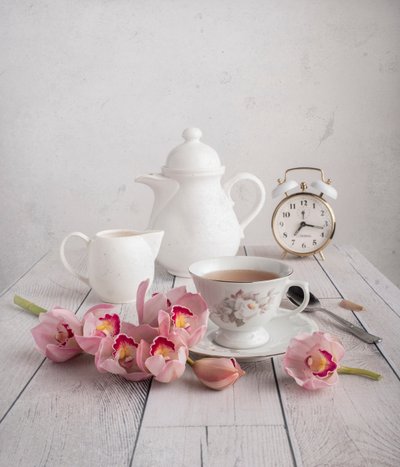 Rosa Orchideen Teezeit von Margareth Perfoncio