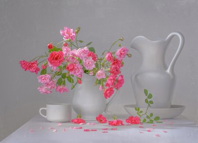 Rosa Rosen-Stillleben von Margareth Perfoncio