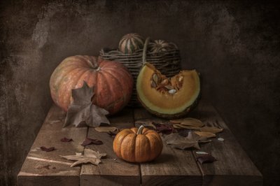 Rustikale Herbst Kürbisse von Margareth Perfoncio