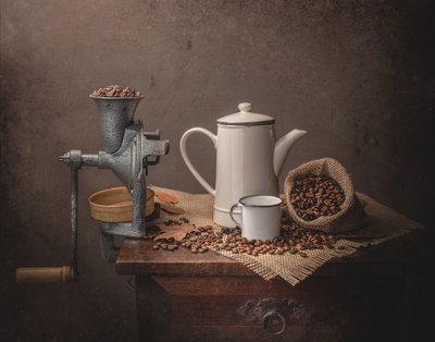 Vintage Kaffee-Stillleben von Margareth Perfoncio