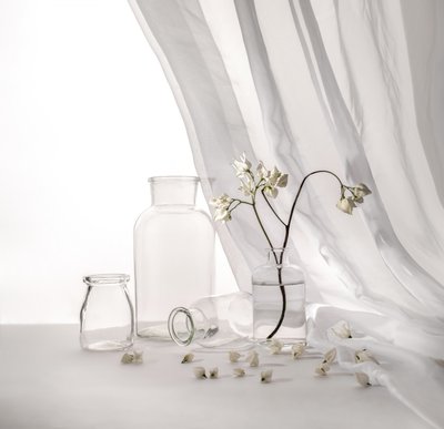Weißes Blumen-Stillleben von Margareth Perfoncio