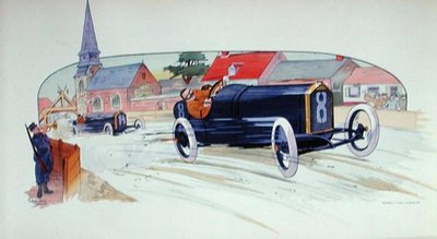 Ein Peugeot-Rennwagen im Grand Prix de France von 1911 von Marguerite (fl.1909 14) Montaut