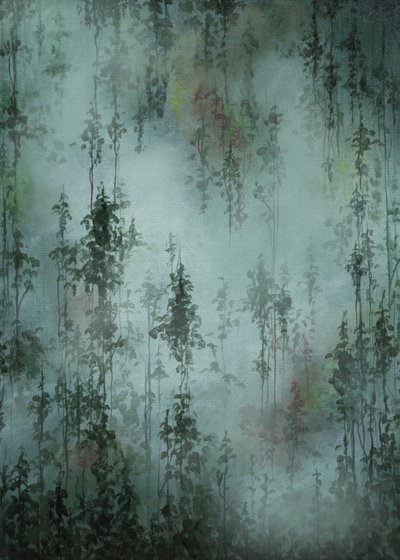Nebliger Grüner Wald von Maria Borglund