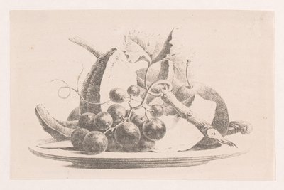 Früchte auf einem Teller von Maria Geertruida de Goeje Barbiers (attributed to)