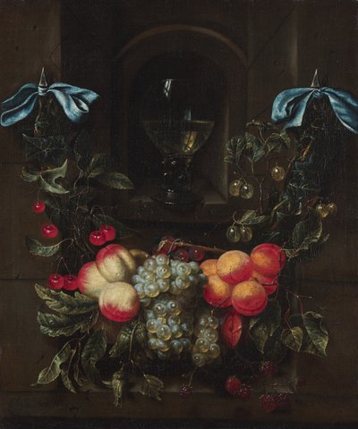 Stillleben mit Fruchtgirlande von Maria Tassaert