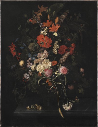 Blumenstrauß in einer Glasvase von Maria van Oosterwijck