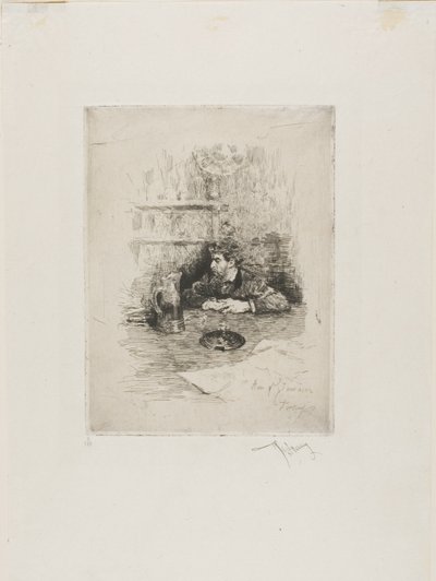 Porträt von Eduardo Zamacois, spanischer Maler von Mariano Fortuny y Marsal