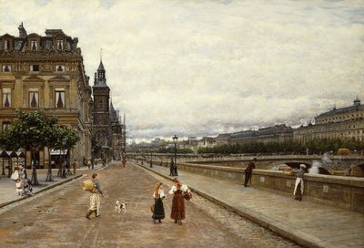 Früher Morgen entlang der Seine von Marie Francois Firmin Girard