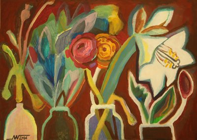 Lebendige abstrakte Blumen von Marina Gorkaeva