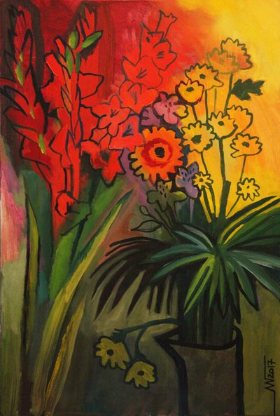 Lebendiges Blumen-Stillleben von Marina Gorkaeva