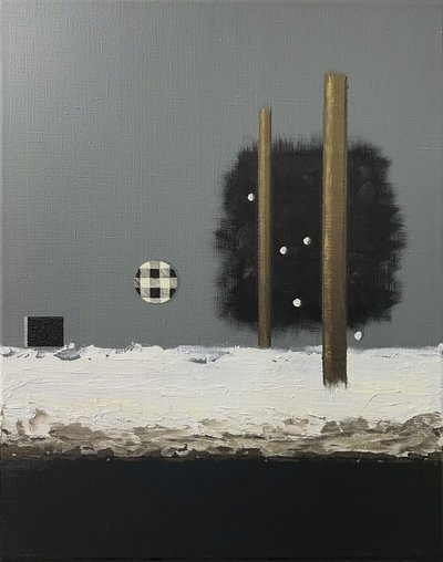 Abstrakte verschneite Säulen von Marina Kozyr