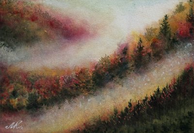 Nebliger Herbstwald von Marina Kozyr