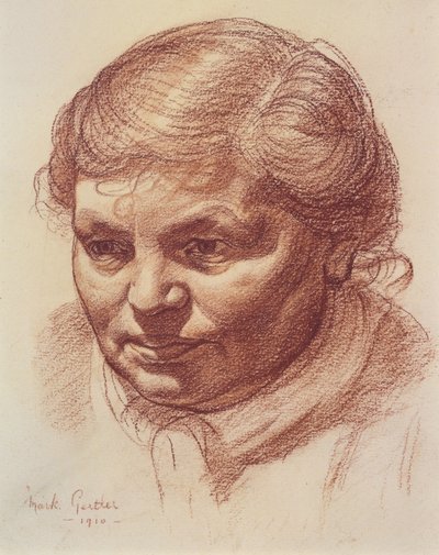 Kopf der Mutter des Künstlers, 1910 von Mark Gertler