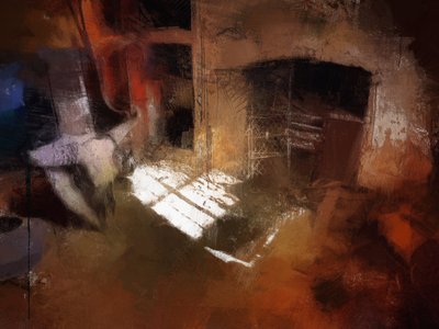 Eine Werkstatt mit Schädel bei Calke Abbey von Mark Gordon