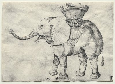 Ein Elefant mit Howdah, um 1485 von Martin Schongauer