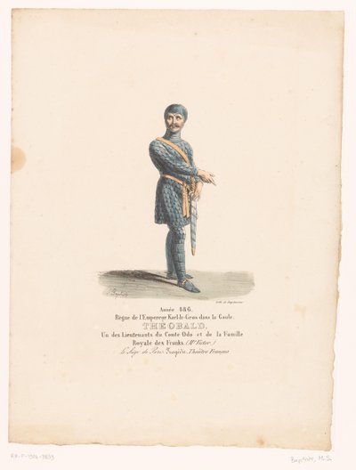 Kostüm von Ritter Théobald aus der Tragödie Le Siège de Paris von Martin Sylvestre Baptiste