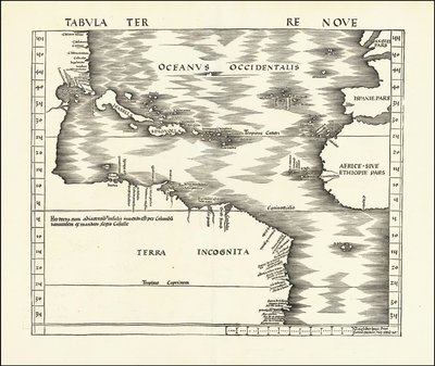 Admiralskarte von 1513 von Martin Waldseemüller von Martin Waldseemuller