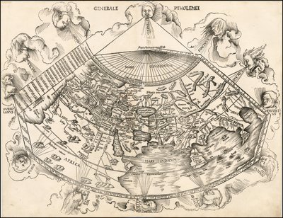 Ptolemäische Weltkarte von 1513 von Martin Waldseemüller von Martin Waldseemuller