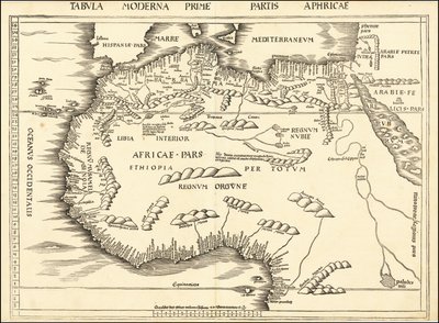 Karte von Nordafrika, 1513 von Martin Waldseemuller