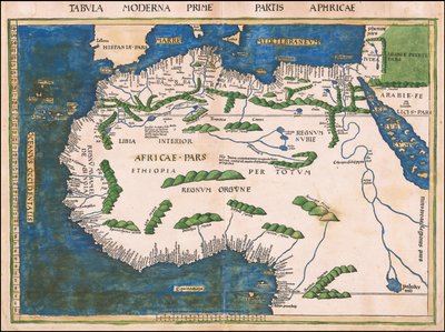 Karte von Nord- und Westafrika von Martin Waldseemüller, 1513 von Martin Waldseemuller
